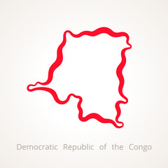 Democratic Republic of the Congo - Outline Map