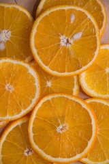 Juicy fresh orange. Healthy eating. Orange background