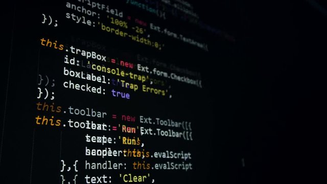 Hackers code running in a virtual space. Computer attack concept.