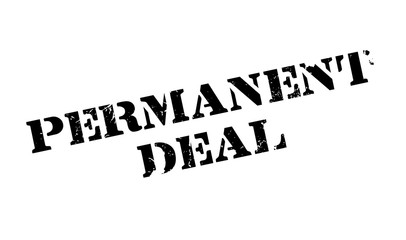 Permanent Deal rubber stamp. Grunge design with dust scratches. Effects can be easily removed for a clean, crisp look. Color is easily changed.