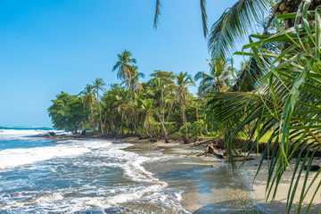 Playa Negra - black beach at Cahuita, Limon - Costa Rica - tropical and paradise beaches at caribbean coast
