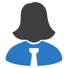 Office Lady flat vector icon. An isolated illustration on a white background.