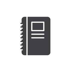 Fototapeta premium Notebook icon vector, filled flat sign, solid pictogram isolated on white. Symbol, logo illustration. Pixel perfect