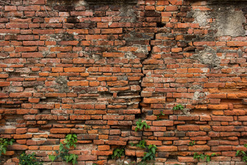 Old brick wall in Thailand temple
