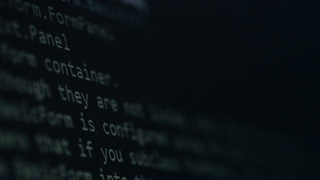 Computer script concept. Programming code for software developer.