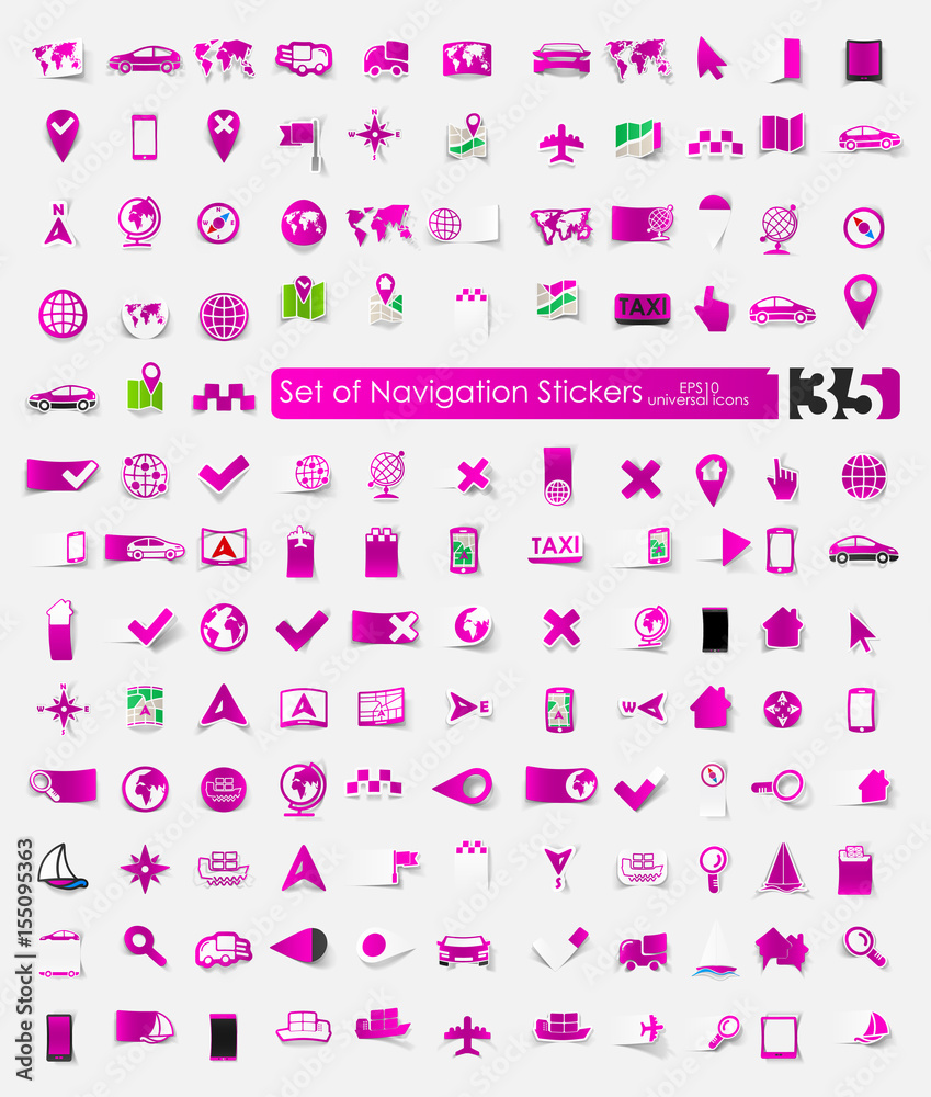 Sticker set of navigation stickers