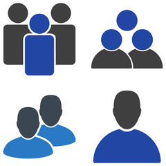 Staff flat vector illustration set. An isolated icons on a white background.