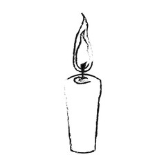 monochrome blurred silhouette with decorative candle spa vector illustration