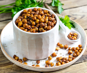 Healthy roasted seasoned chickpeas