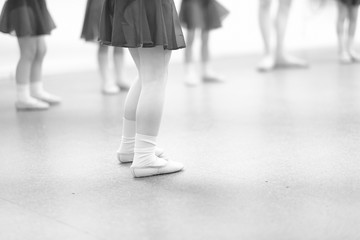 Fototapeta premium Little children at a rehearsal in a dance studio.