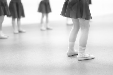 Fototapeta premium Little children at a rehearsal in a dance studio.