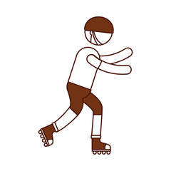 ethlete practicing skate avatar vector illustration design