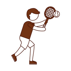 ethlete practicing tennis avatar vector illustration design
