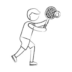 ethlete practicing tennis avatar vector illustration design
