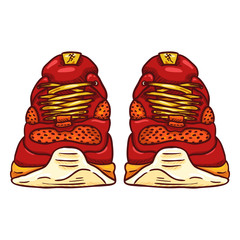 Vector Cartoon Red Running Shoes