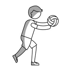 ethlete practicing volleyball avatar vector illustration design