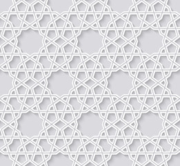 Arabesque seamless pattern on bright background