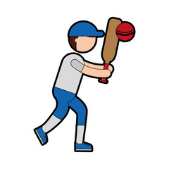 ethlete practicing cricket avatar vector illustration design
