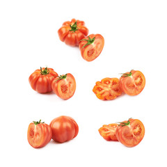 Ripe red beef tomato isolated