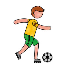ethlete practicing soccer avatar vector illustration design