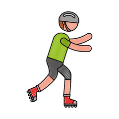 ethlete practicing skate avatar vector illustration design