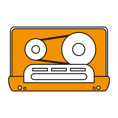 color silhouette image of tape cassette vector illustration