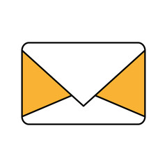 color silhouette image of sealed envelope mail vector illustration