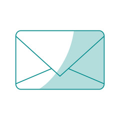blue shading silhouette of sealed envelope mail vector illustration