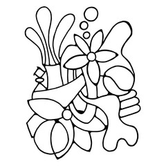 Outline of abstract art for coloring page.
