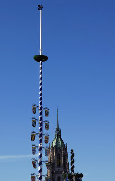 Maypole and Cathedral of Munich