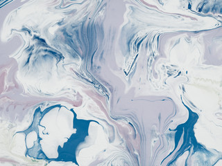 Fond bleu abstrait peint à la main, peinture acrylique sur toile.