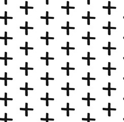 Set of patterns. Set of simple seamless 4 black and white Scandinavian trend seamless pattern - black cross, chevrons, stripes, arrow.