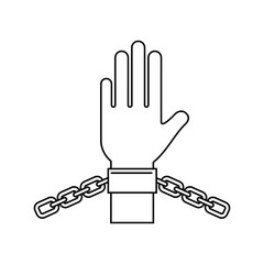 hand human with chains vector illustration design