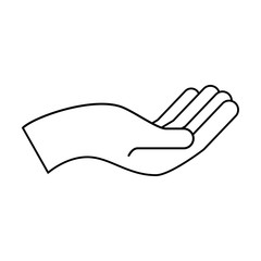 hand human asking icon vector illustration design