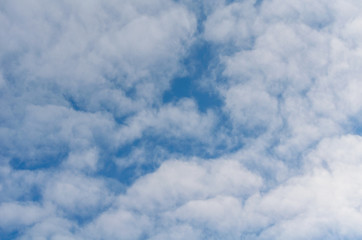 Fototapeta premium Background of sky with fluffy white clouds.