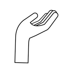 hand human asking icon vector illustration design
