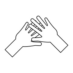 helping hands human icon vector illustration design