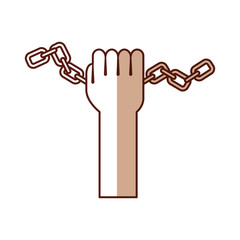 hand human with chains vector illustration design