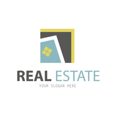 Abstract house logo design template. Business vector icon. Real Estate