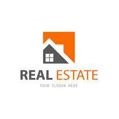 Abstract house logo design template. Business vector icon. Real Estate