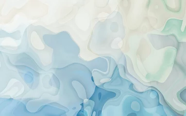 Crédence de cuisine en verre imprimé Vague abstraite Abstract blue curve and wave background Watercolor Soft blue smooth and geometric Art