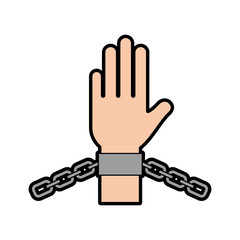 hand human with chains vector illustration design