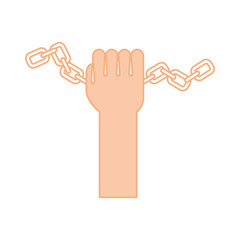 hand human with chains vector illustration design