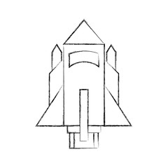 rocket flying idolated icon vector illustration design