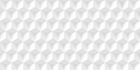 Volume realistic texture, gray cubes, 3d geometric pattern, design vector light background