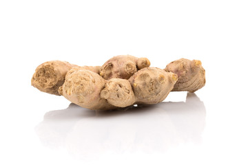 fresh ginger on white background