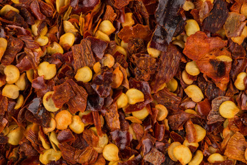 Pile of a crushed red pepper