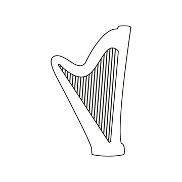 harp on white background