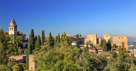 Fototapeta na wymiar Alhambra Church Castle Towers Granada Andalusia Spain
