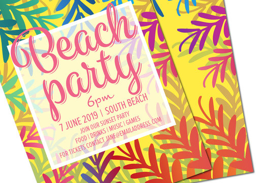 Summer Party Invitation Layout 1